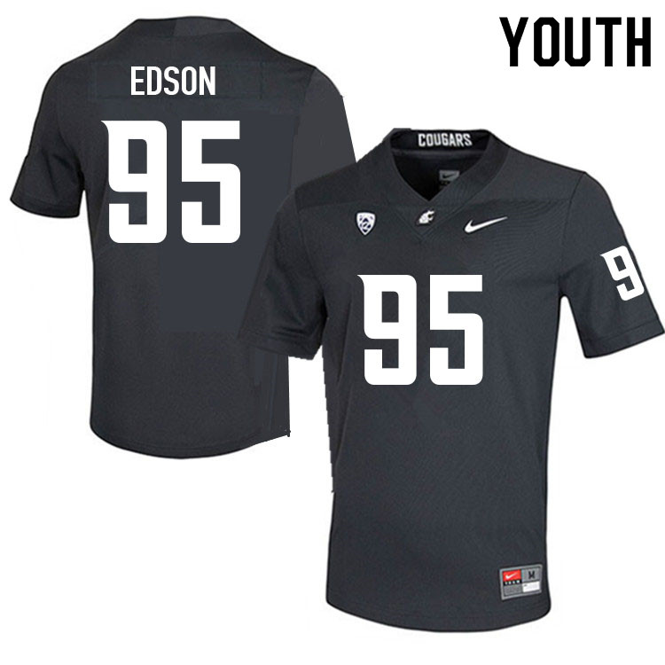 Youth #95 Andrew Edson Washington State Cougars College Football Jerseys Sale-Charcoal